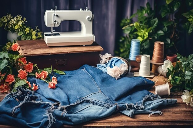 El concepto de reciclaje de jeans.