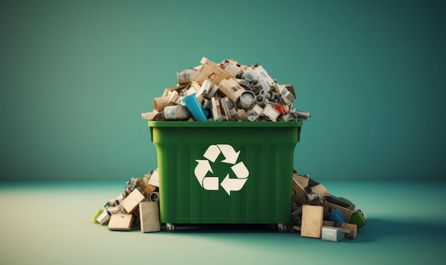 Concepto de reciclaje Signo de reciclaje para un estilo de vida ecológico sin desperdicio generativo Ai