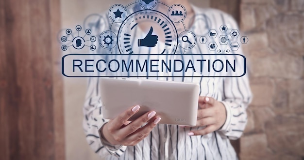 Concepto de Recomendación Tecnología empresarial Internet