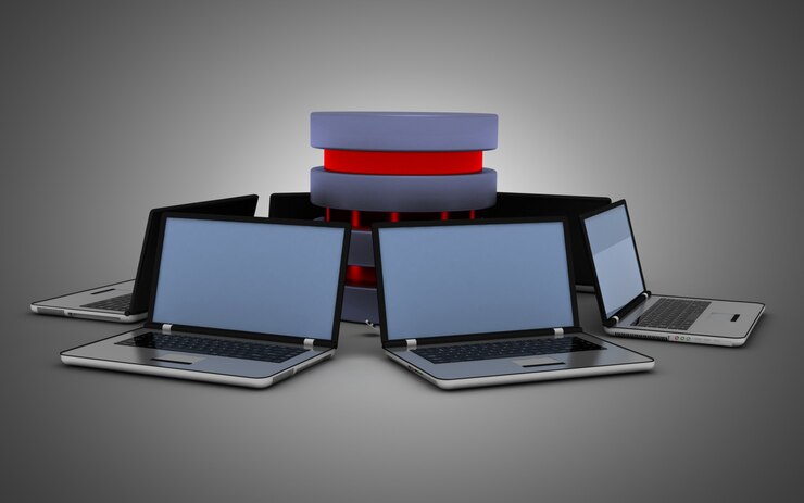 Foto concepto de red informática 3d. ilustración 3d