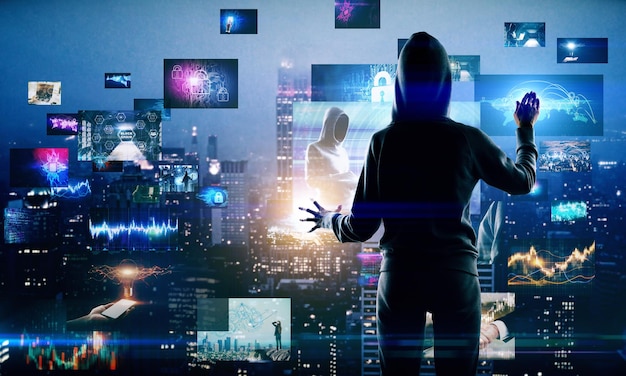 Concepto de redes sociales y malware