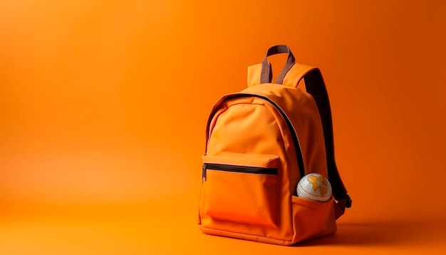 Foto concepto de regreso a la escuela con mochila y espacio para copiar texto