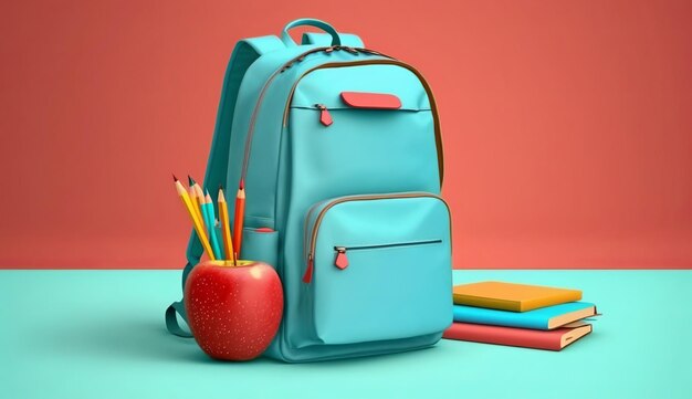 Concepto de regreso a la escuela con mochila generativa ai