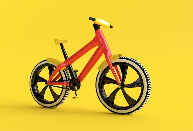 Concepto de renderizado 3D de ciclismo moderno Ilustración de diseño de arte 3D.