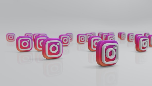 Concepto de renderizado de instagram 3D