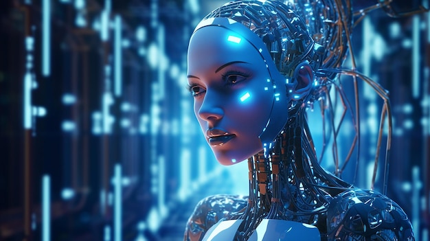 Concepto de representación 3D de inteligencia artificial IA generativa