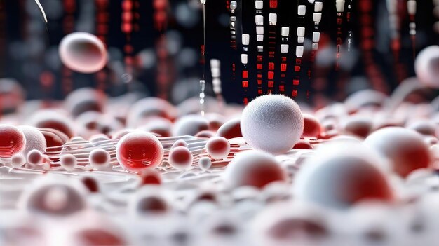 Concepto de representación del ADN de los glóbulos blancos y las plaquetas