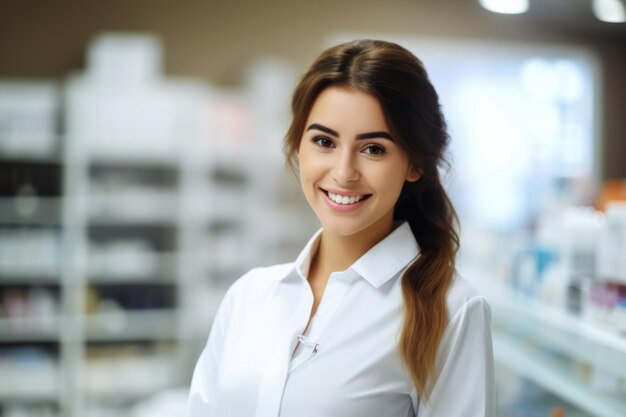 Foto concepto de retrato del empleado de la farmacia