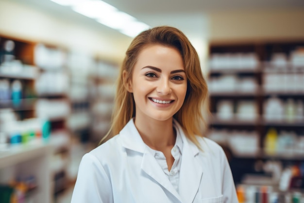 Foto concepto de retrato del empleado de la farmacia