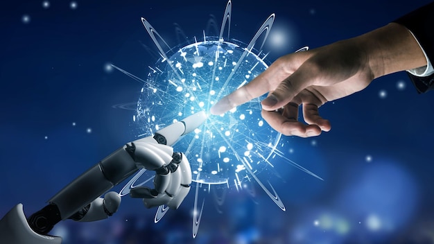 Concepto revolucionario de tecnología AI de inteligencia artificial de robot futurista