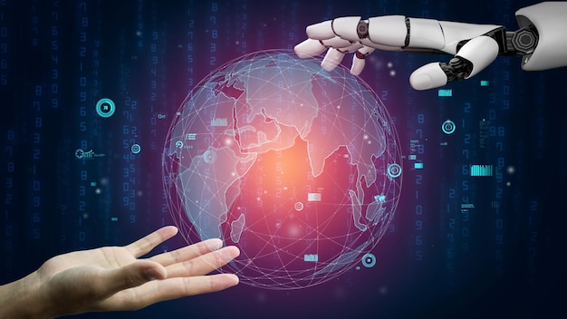 Concepto revolucionario de tecnología AI de inteligencia artificial de robot futurista