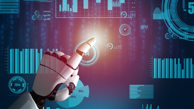 Concepto revolucionario de tecnología AI de inteligencia artificial de robot futurista