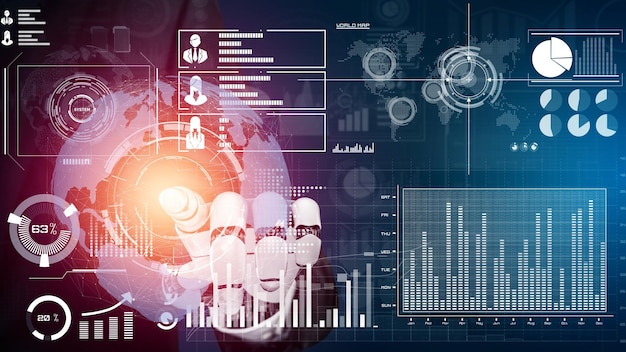 Concepto revolucionario de tecnología AI de inteligencia artificial de robot futurista