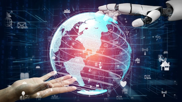 Concepto revolucionario de tecnología AI de inteligencia artificial de robot futurista