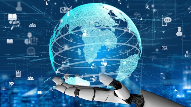 Concepto revolucionario de tecnología AI de inteligencia artificial de robot futurista