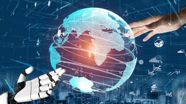 Concepto revolucionario de tecnología AI de inteligencia artificial de robot futurista