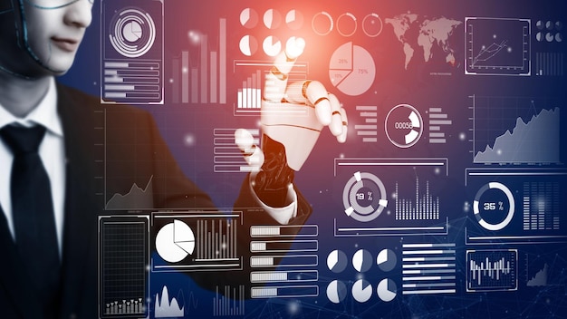 Concepto revolucionario de tecnología AI de inteligencia artificial de robot futurista