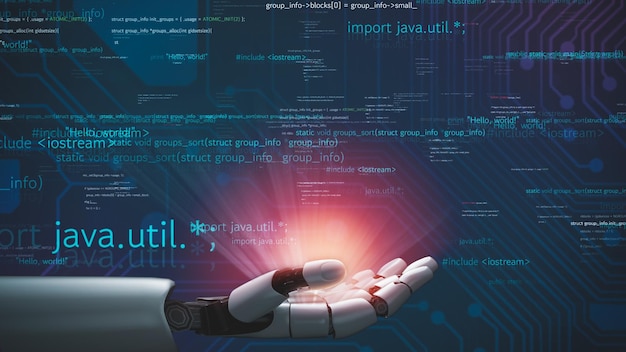 Concepto revolucionario de tecnología AI de inteligencia artificial de robot futurista