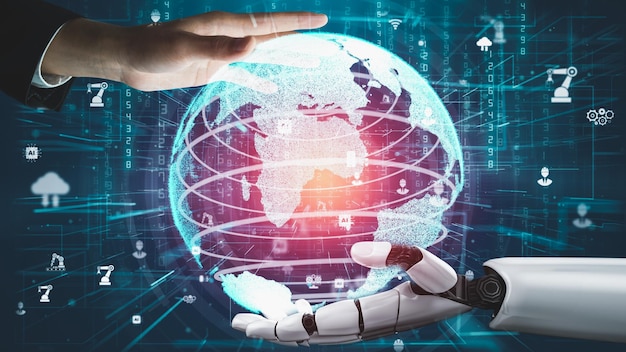 Concepto revolucionario de tecnología AI de inteligencia artificial de robot futurista