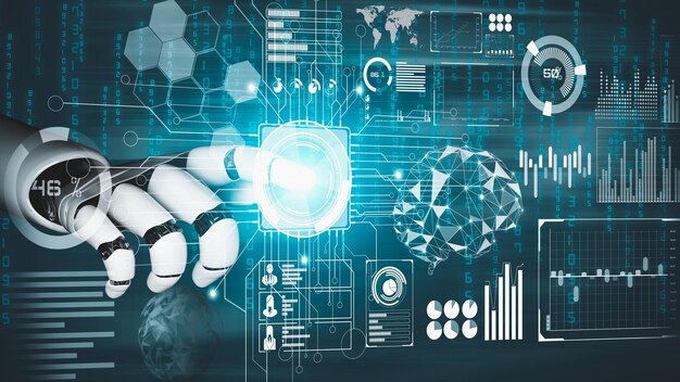Concepto revolucionario de tecnología AI de inteligencia artificial de robot futurista