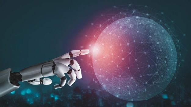 Concepto revolucionario de tecnología AI de inteligencia artificial de robot futurista
