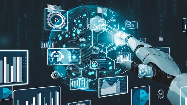 Concepto revolucionario de tecnología AI de inteligencia artificial de robot futurista