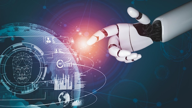 Concepto revolucionario de tecnología AI de inteligencia artificial de robot futurista