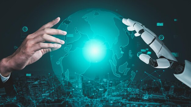 Concepto revolucionario de tecnología AI de inteligencia artificial de robot futurista