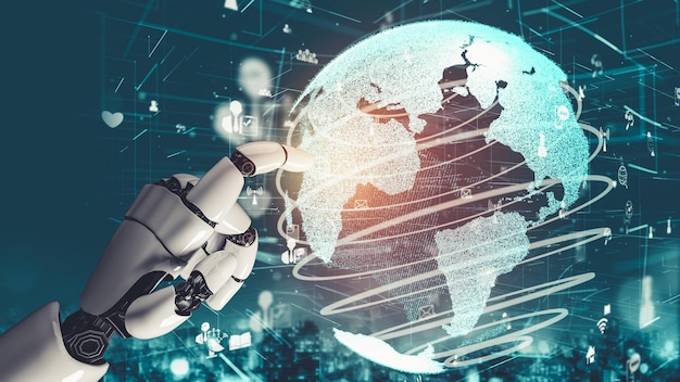 Concepto revolucionario de tecnología AI de inteligencia artificial de robot futurista