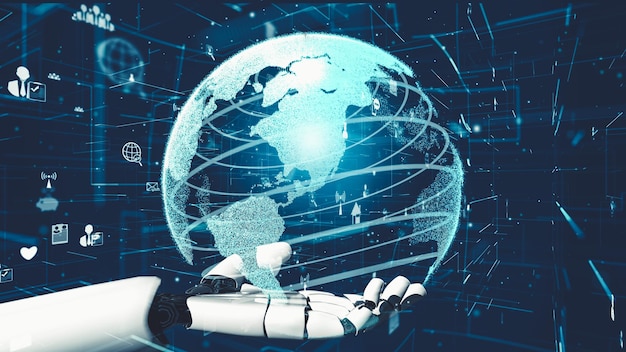 Concepto revolucionario de tecnología AI de inteligencia artificial de robot futurista