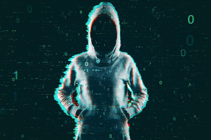 Foto concepto de robo e informática.