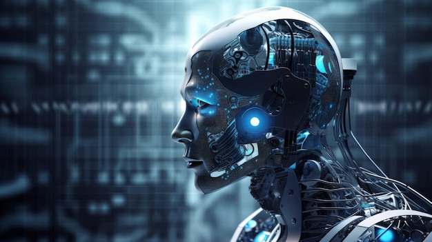 Concepto de robot de inteligencia artificial IA generativa