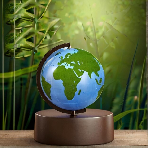 Foto concepto de rsc con globo árbol de concepto de protección del medio ambiente con globo con hermoso fondo
