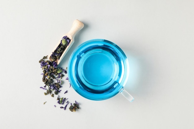 Concepto de sabrosa bebida caliente Vista superior del té Anchan