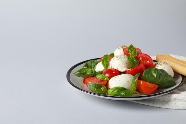 Concepto de sabrosa comida de la cocina italiana Ensalada Caprese