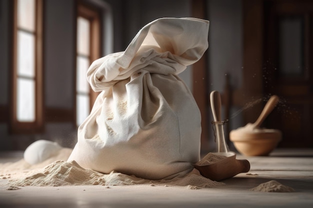 Foto concepto de saco de harina generado por ia