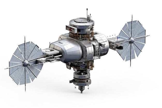 Concepto de satélite artificial aislado en un fondo transparente AI
