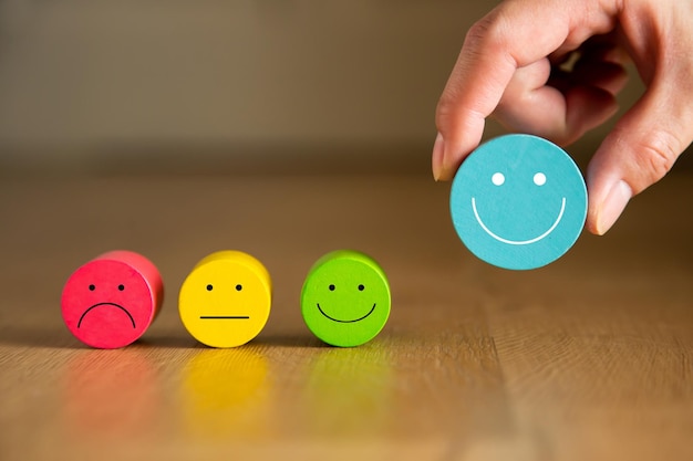 Concepto de satisfacción de experiencia de servicio