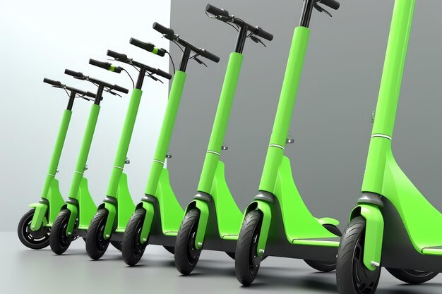 Concepto de scooter de la ciudad Compañía de servicios de alquiler Lime green AI