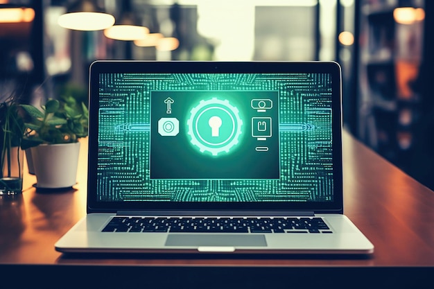 Concepto de seguridad cibernética Imagen generativa Ai