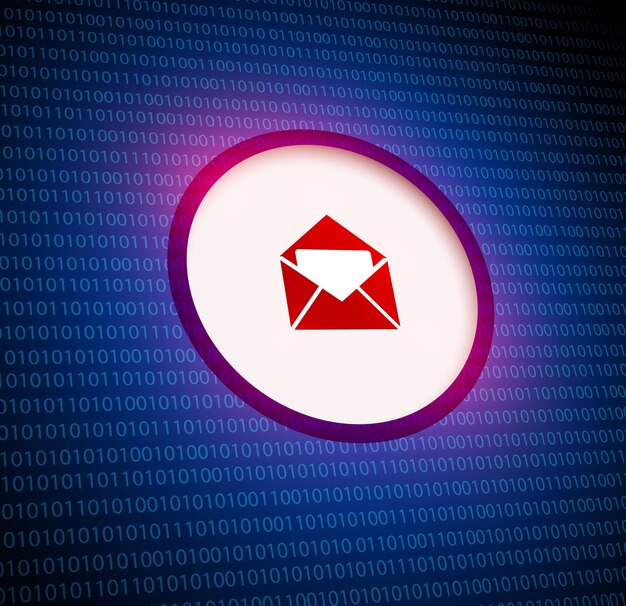 Concepto de seguridad de correo electrónico en pantalla virtual