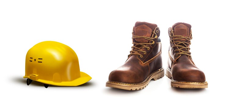 Concepto de seguridad en el trabajo con duro