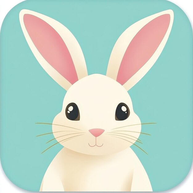 Concepto sencillo de un icono de aplicación de conejo de Pascua