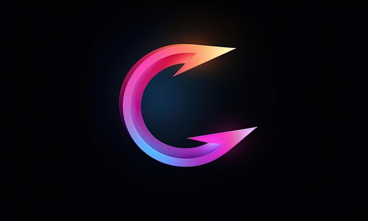 Foto concepto de símbolo de flecha arco iris e ilustración vectorial en el estilo de animación lúdica