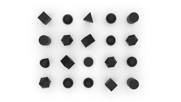 concepto simple ilustración de geometría en blanco y negro