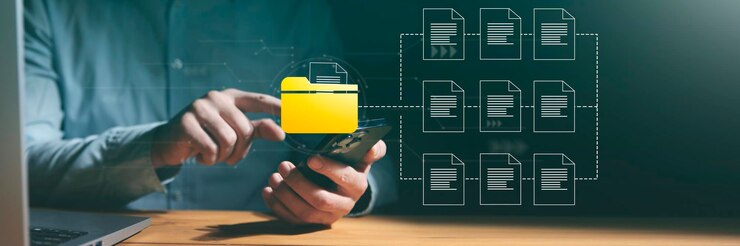 Foto concepto de sistema de gestión de documentos.