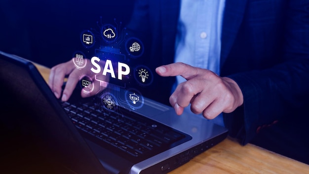 concepto de sistema SAP productos de aplicación de sistema SAP software de automatización y gestión de procesos de negocio concepto de soluciones de gestión