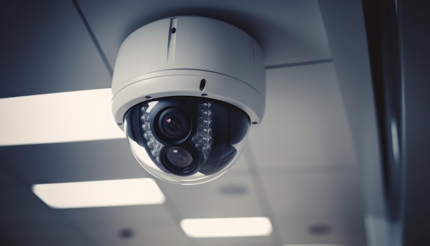 Concepto de sistema de seguridad de cámara CCTV IP