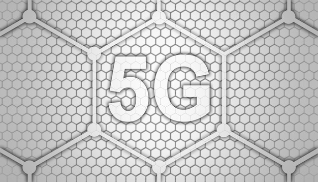 Concepto de sistemas de red 5G de tecnología futura e ilustración 3d de Internet