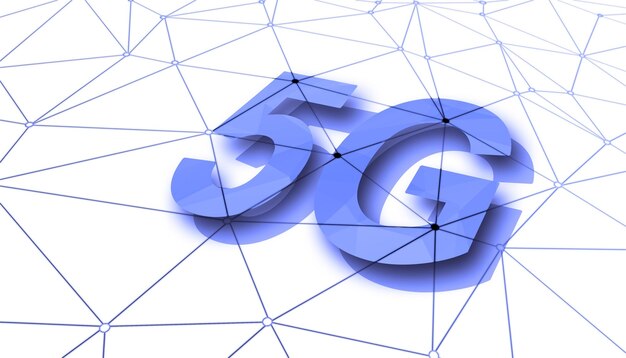 Concepto de sistemas de red 5G de tecnología futura e ilustración 3d de Internet